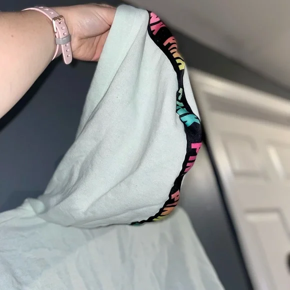 PINK Victoria’s Secret light teal blue/green zip up hoodie sweatshirt size small - Picture 7 of 16